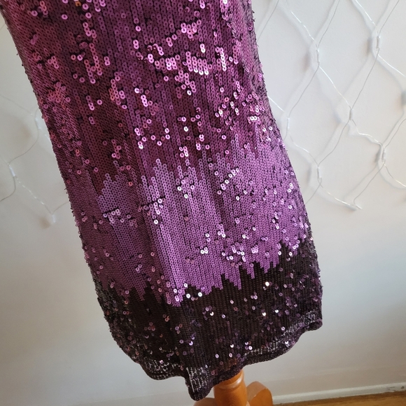 Express Sequined Tank Top or Dress / Purple Ombre / Small Petite - Picture 4 of 6